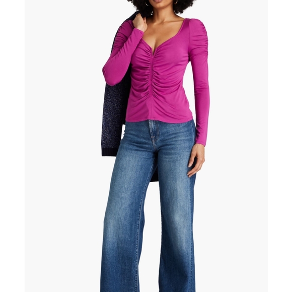 Veronica‎ Beard Women's Pink Ruched Top - Picture 2 of 8